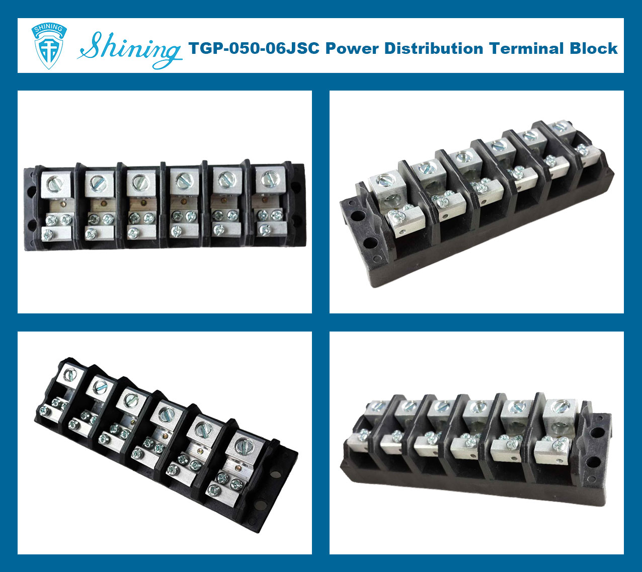TGP-050-06JSC 600V 50 Amp 6 Way Power Distribution Block