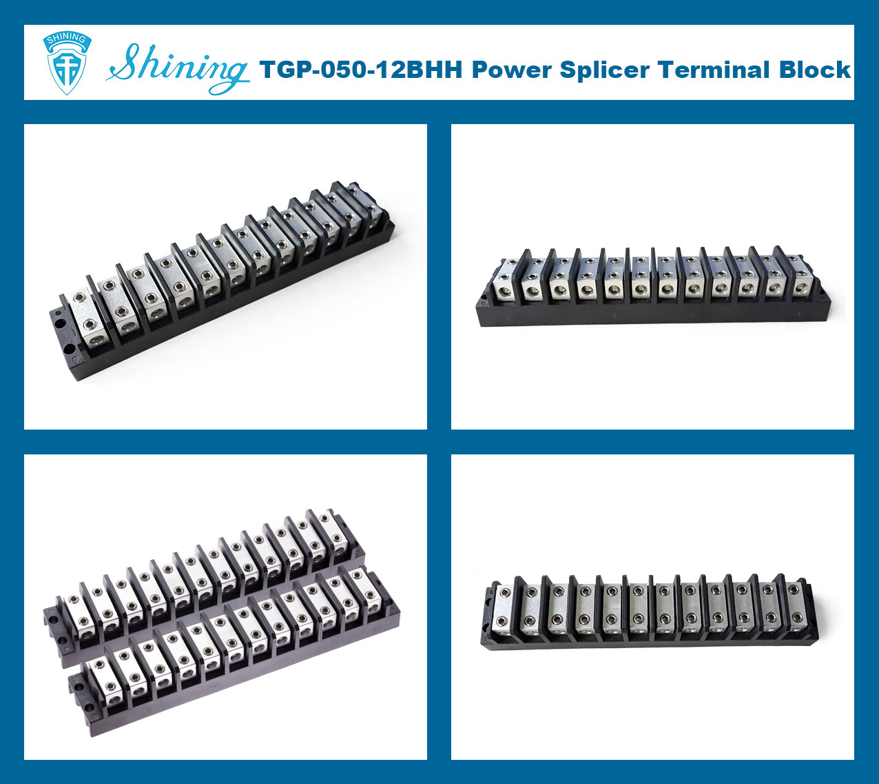 TGP-050-12BHH 600V 50A 12 Pin Power Splicer Terminal Block